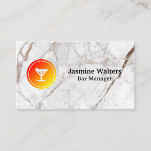 Tarjeta De Visita Logo de Martini Coctail Bar   Bartender