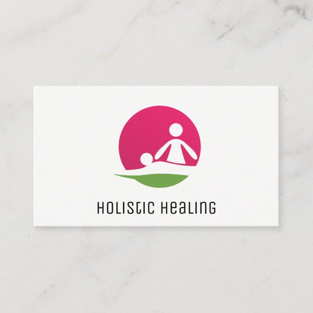 Tarjeta De Visita Logo de Medicina Holística | Masaje (Anverso)