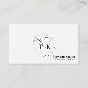 Tarjeta De Visita Logo de Modista Bordado Costurera Moda Aguja