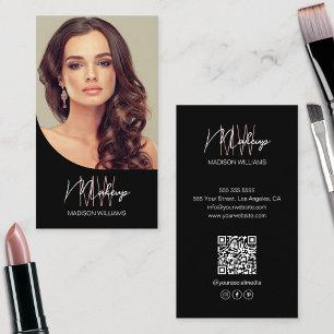 Tarjeta De Visita Logo de Monograma Artista de maquillaje fotográfic