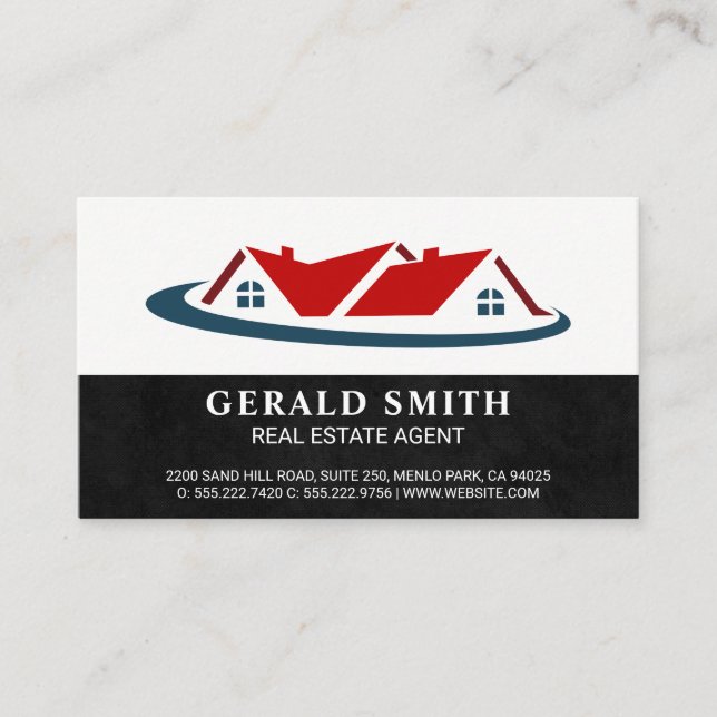 Tarjeta De Visita Logo de Mortgage House Real Estate (Anverso)