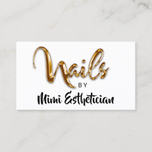 Tarjeta De Visita Logo de Nails Studio Artist Red Nails Script White