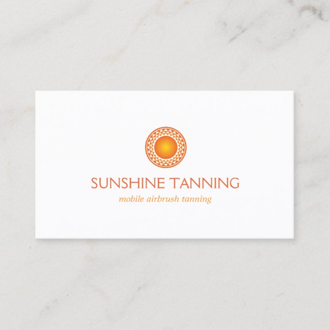 TARJETA DE VISITA LOGO DE NARANJA MODERNO SUN (Anverso)