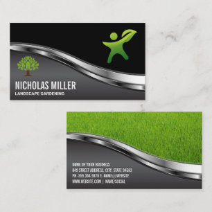 Tarjeta De Visita Logo de Nature Person Gardening