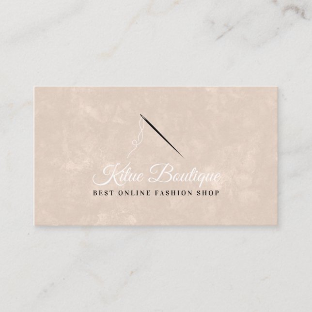 Tarjeta De Visita Logo de Needle And Threads Sastra Costurera Sastre (Anverso)