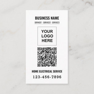 Tarjeta De Visita Logo de negocio Código QR de trabajo personalizado