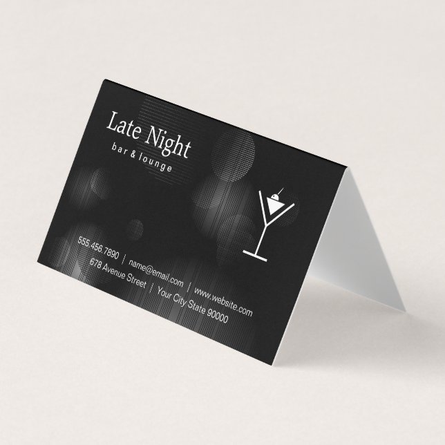 Tarjeta De Visita Logo de Night Glow Martini (Anverso)