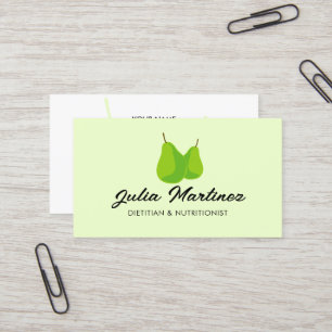 Tarjeta De Visita Logo de nutricionistas dietistas de la fruta verde