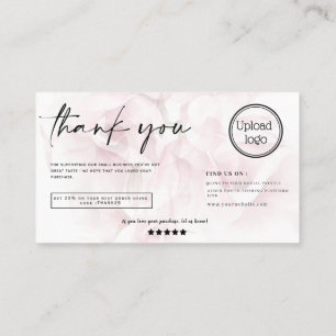 Tarjeta De Visita Logo de orden de escritura rosa floral pastel