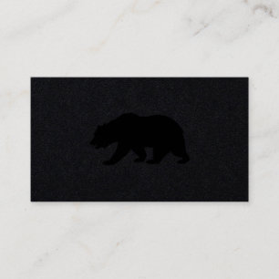 Tarjeta De Visita Logo de Oso Pardo de Lujo Negro
