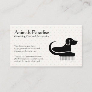Tarjeta De Visita Logo de peine para perros Servicio de cuidado pa