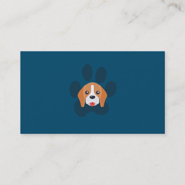 Tarjeta De Visita Logo de Perro Paw y Perro (Anverso)
