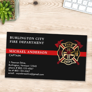 Tarjeta De Visita Logo de Personalizado de bomberos Departamento de