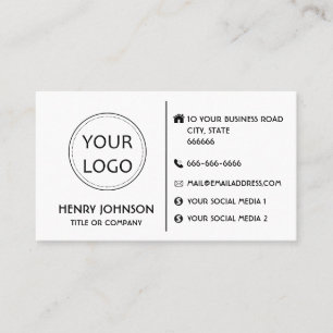 Tarjeta De Visita Logo de personalizado de negocios minimalistas de 