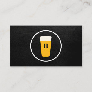Tarjeta De Visita Logo de Pint of Beer Negro de moda