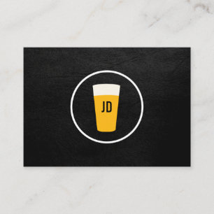 Tarjeta De Visita Logo de Pint of Beer Negro de moda