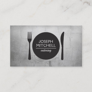 Tarjeta De Visita Logo de Plate Retro para chefs, restaurantes y res