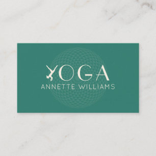 Tarjeta De Visita Logo de posición de yoga verde