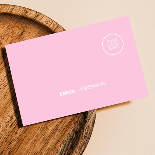 Tarjeta De Visita Logo de Professional Business Negrita Código Qr ro (Professional Business logo Bold Pink Qr Code Business Card)