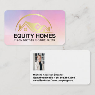Tarjeta De Visita Logo de Propiedades de Lujo   Agente Inmobiliario