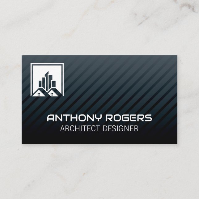 Tarjeta De Visita Logo de propiedades residenciales comerciales (Anverso)