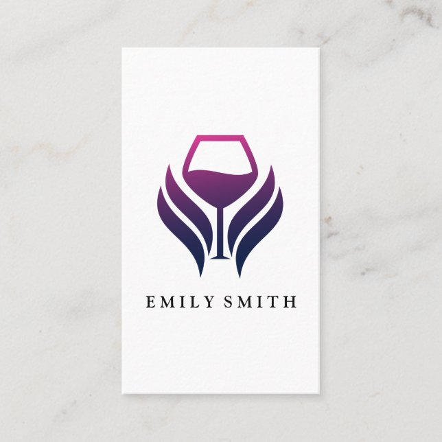 Tarjeta De Visita Logo de Purple Wine | Moderno (Anverso)