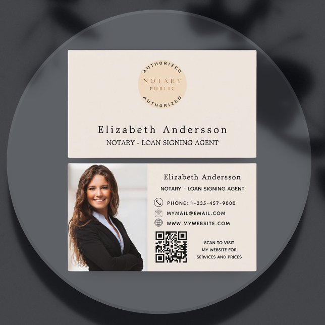 Tarjeta De Visita Logo de QR del agente de firma de préstamos notari (Subido por el creador)