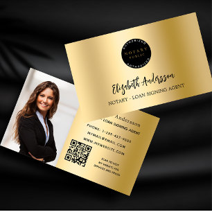 Tarjeta De Visita Logo de QR del agente de firma de préstamos notari