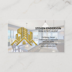 Tarjeta De Visita Logo de Real Estate Gold   Cocina moderna