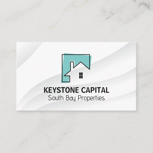 Tarjeta De Visita Logo de Real Estate Home Line Art (Anverso)