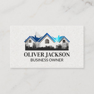 Tarjeta De Visita Logo de Real Estate Roof   Esquemas de construcció