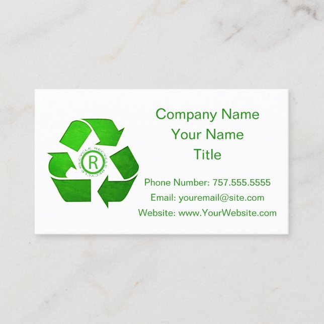 Tarjeta De Visita Logo de reciclaje de Shirley Taylor (Anverso)