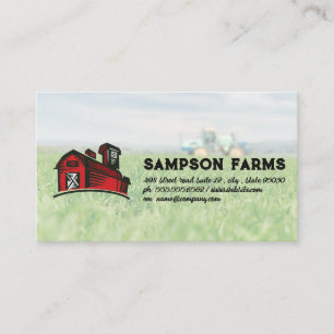 Tarjeta De Visita Logo de Red Barn   Granja y tractor