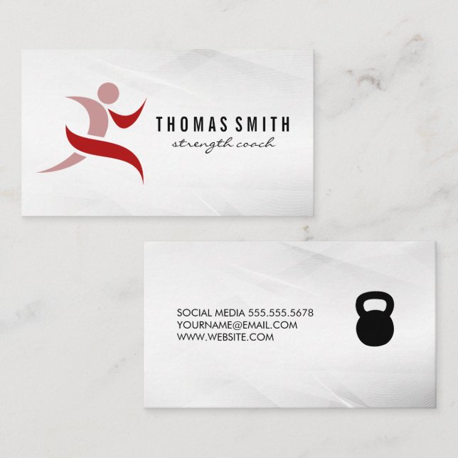 Tarjeta De Visita Logo de Red Fitness | Salud (Anverso / Reverso)