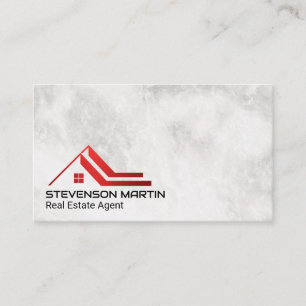 Tarjeta De Visita Logo de Red Roof Real Estate   Mármol