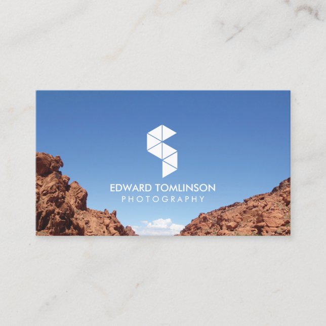 Tarjeta De Visita Logo de resumen fotográfico III con tu foto (Anverso)