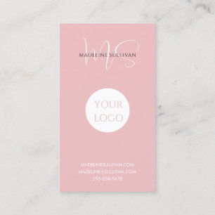 Tarjeta De Visita Logo de Rubor Pink Script moderno