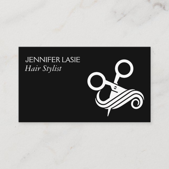 Tarjeta De Visita Logo de Scissors Hair Salon (Anverso)