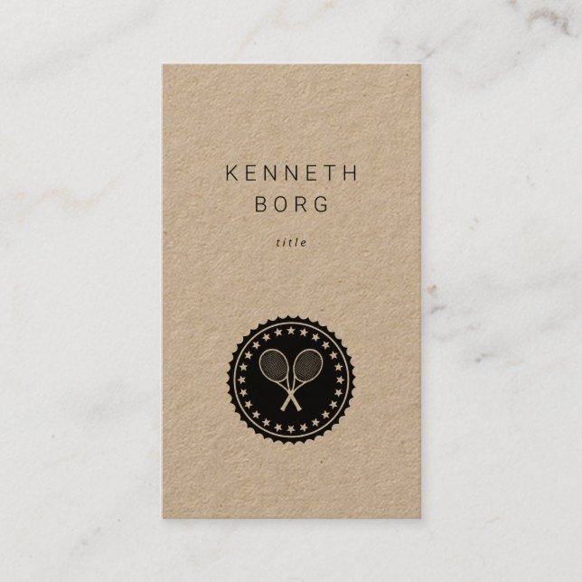 Tarjeta De Visita Logo de sello de kraft ruso en negro (Anverso)