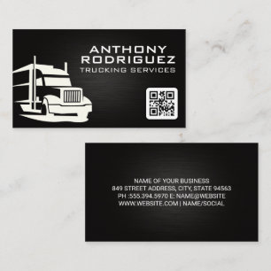 Tarjeta De Visita Logo de Semi Truck   Camión   código Qr