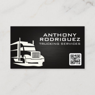 Tarjeta De Visita Logo de Semi Truck   Camión   Código QR