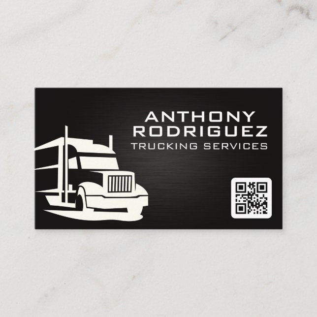 Tarjeta De Visita Logo de Semi Truck | Camión | Código QR (Anverso)