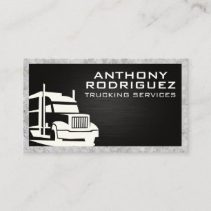Tarjeta De Visita Logo de Semi Truck   Camión   Marco de borde de co