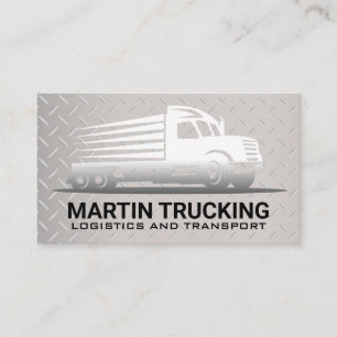 Tarjeta De Visita Logo de Semi Truck   Placa de acero