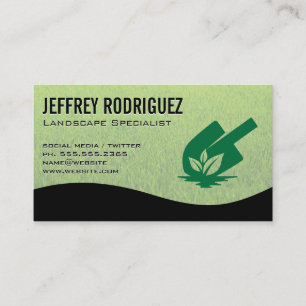 Tarjeta De Visita Logo de Shovel and Plant Gardening   Césped