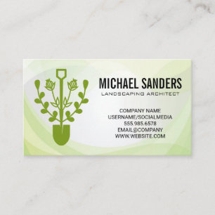 Tarjeta De Visita Logo de Shovel Plantas   Jardinería   Paisajismo