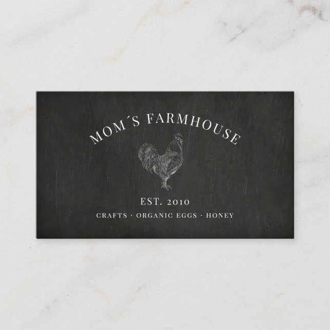 Tarjeta De Visita Logo de sketch de gallos rusos en pizarra (Anverso)