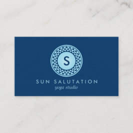 Tarjeta De Visita LOGO DE SOL AZUL MONOGRAM III para YOGA STUDIO