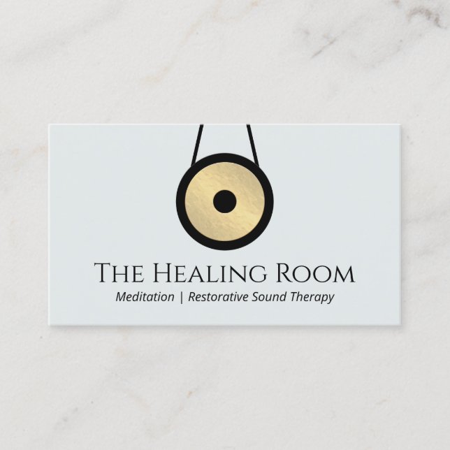 Tarjeta De Visita Logo de Sound Bath Therapy Gong (Anverso)