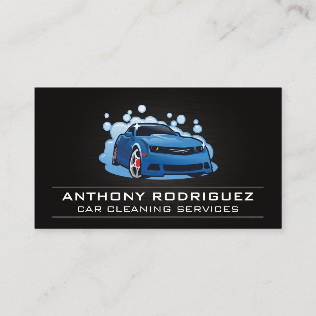 Tarjeta De Visita Logo de Sports Car and Bubbles (Anverso)